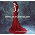 Vestido de noche de seda roja de la manera larga de las mangas largas elegantes de Chic
